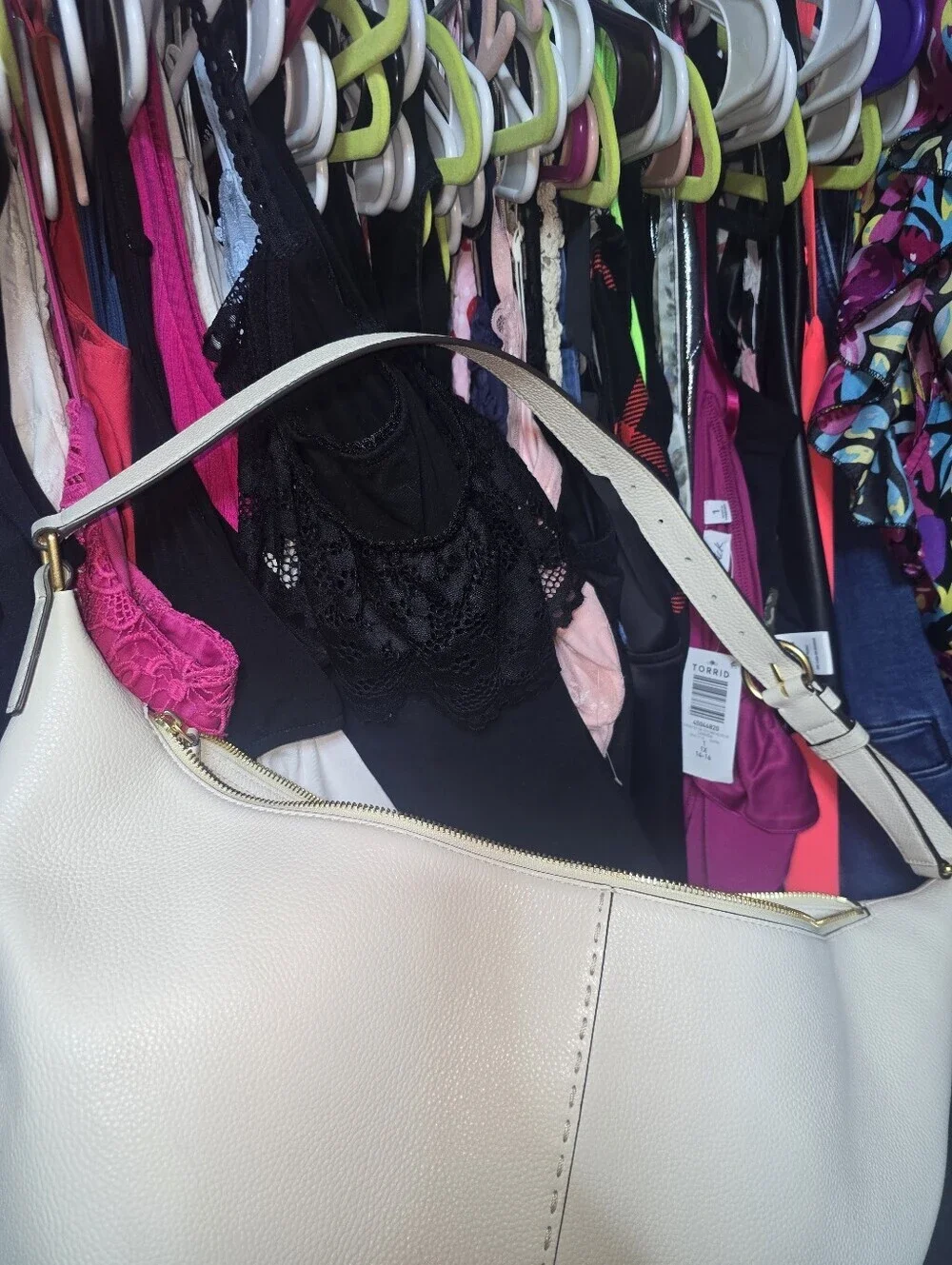 TORY BURCH Mcgraw Extra Large Leather Hobo Bag In New Ivory